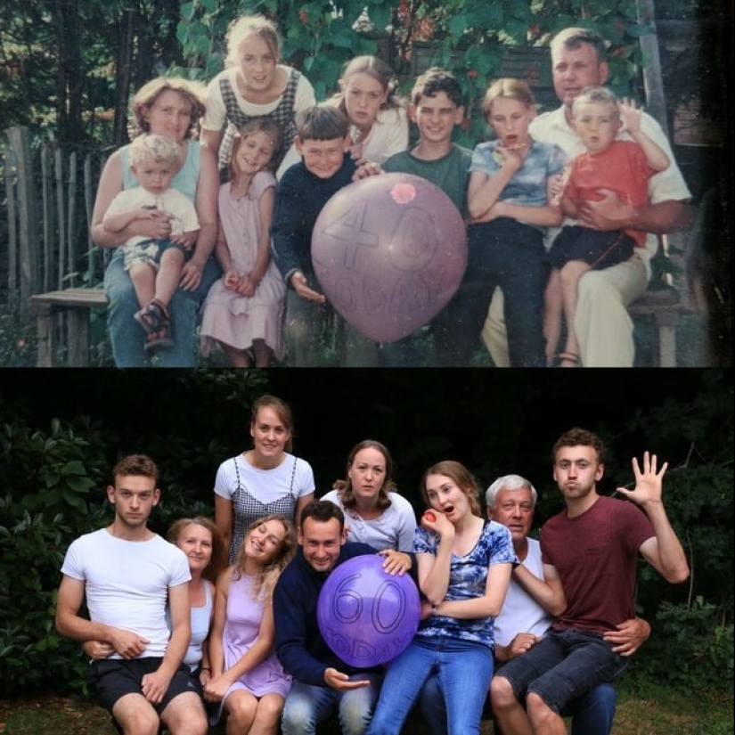 22 lovely frames from family albums, recreated years later 22 lovely frames from family albums, recreated years later