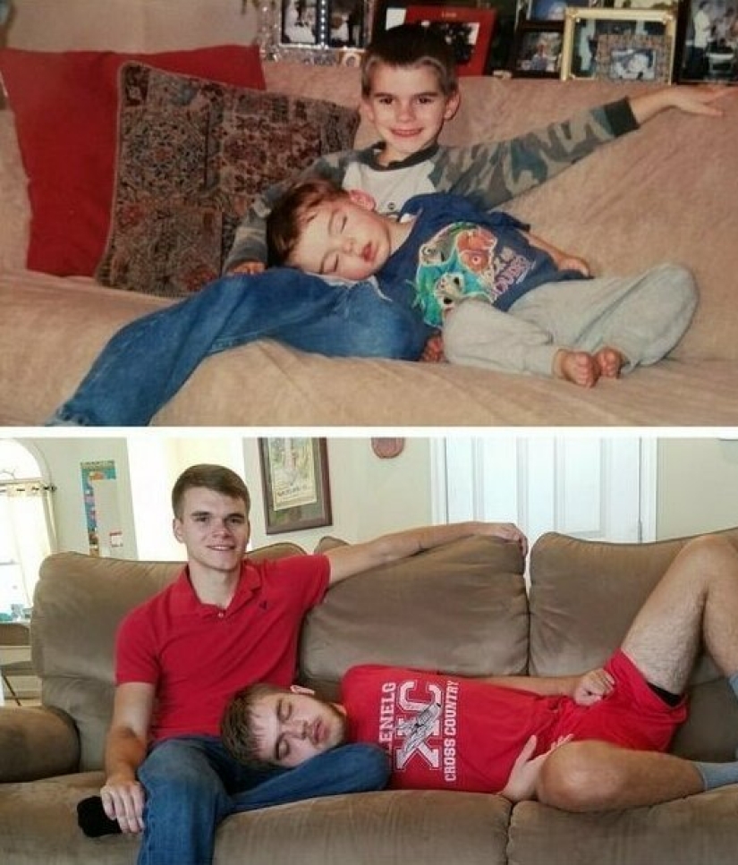 22 lovely frames from family albums, recreated years later 22 lovely frames from family albums, recreated years later