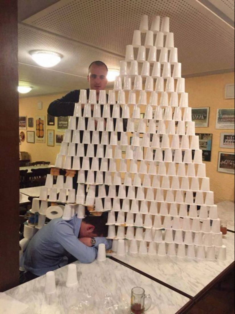 22 photos of people asleep in the most unexpected places