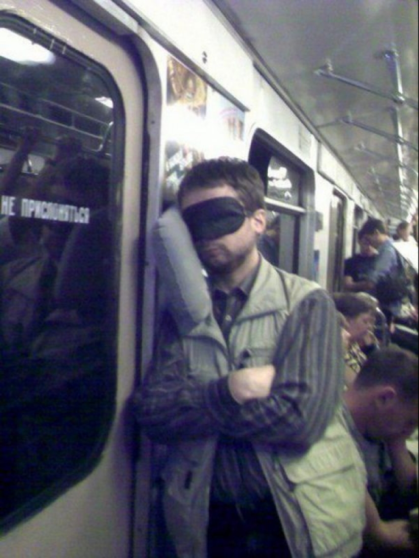 22 photos of people asleep in the most unexpected places