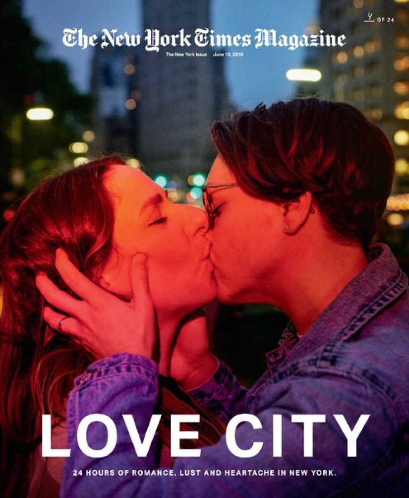 24 kisses in 24 hours: a dizzying project by a photographer from New York