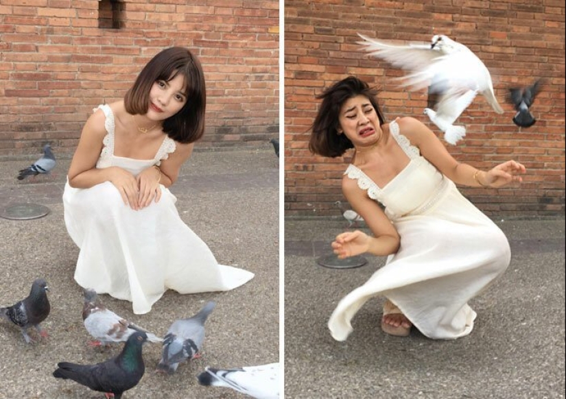 30 best collages "Instagram and reality" from a girl from Thailand 30 best collages "Instagram and reality" from a girl from Thailand