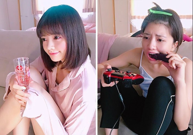 30 best collages "Instagram and reality" from a girl from Thailand 30 best collages "Instagram and reality" from a girl from Thailand