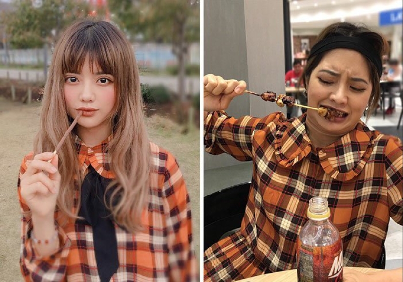 30 best collages "Instagram and reality" from a girl from Thailand 30 best collages "Instagram and reality" from a girl from Thailand