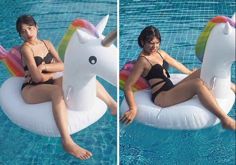30 best collages "Instagram and reality" from a girl from Thailand 30 best collages "Instagram and reality" from a girl from Thailand