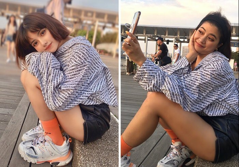 30 best collages "Instagram and reality" from a girl from Thailand 30 best collages "Instagram and reality" from a girl from Thailand