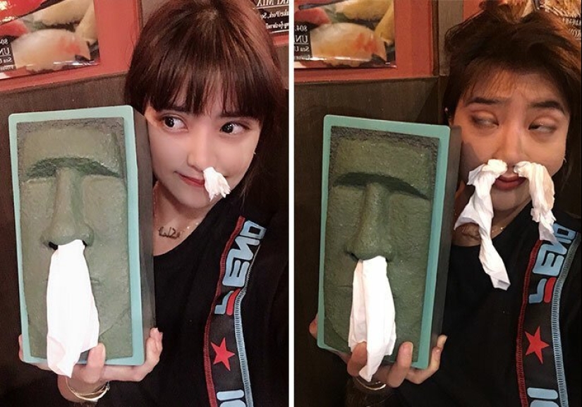 30 best collages "Instagram and reality" from a girl from Thailand 30 best collages "Instagram and reality" from a girl from Thailand