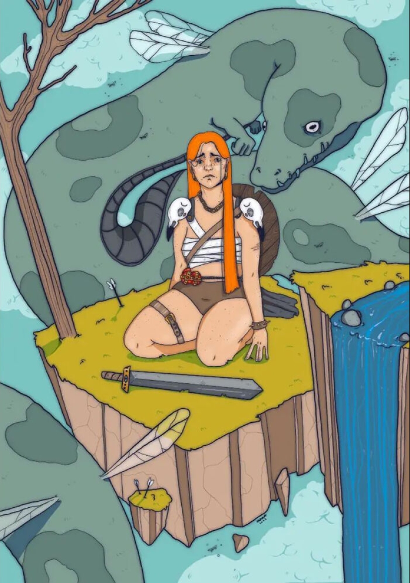 33 ilustraciones que combinan imágenes espeluznantes con detalles relajantes de este talentoso artista