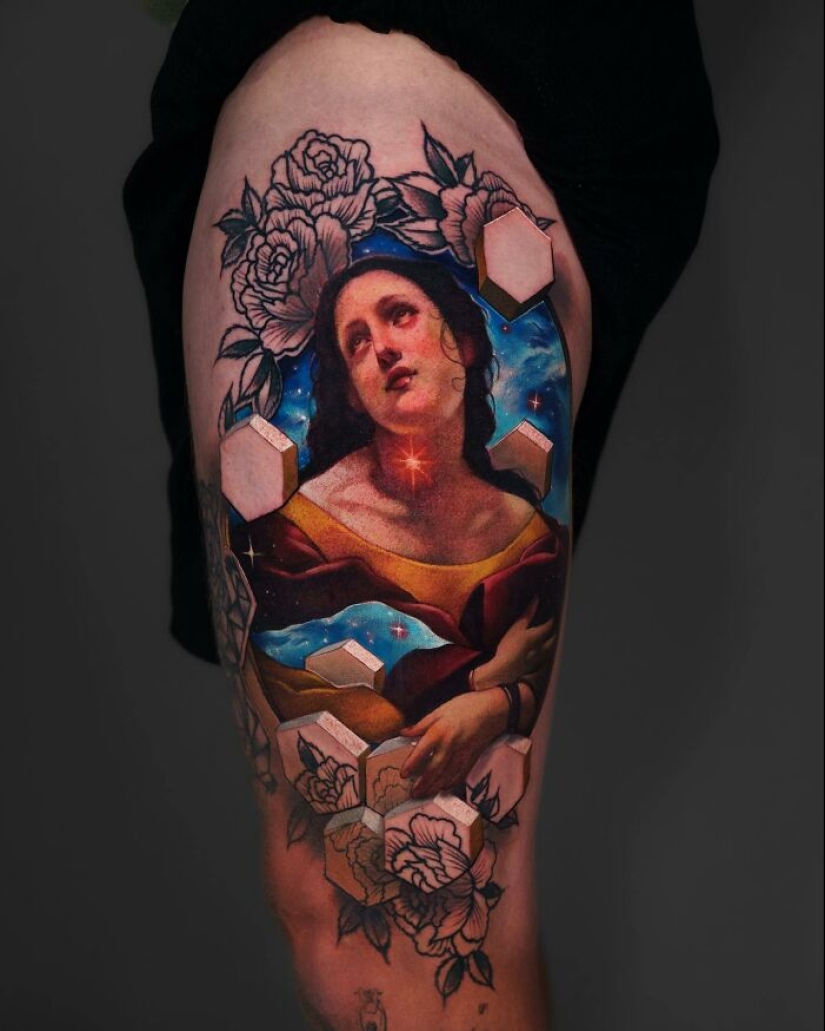 8 tatuajes alucinantes que capturan un mundo dentro de la piel hechos por este artista