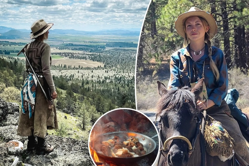 An American woman lives in a tent and eats animals that have been hit by cars. An American woman lives in a tent and eats animals that have been hit by cars.