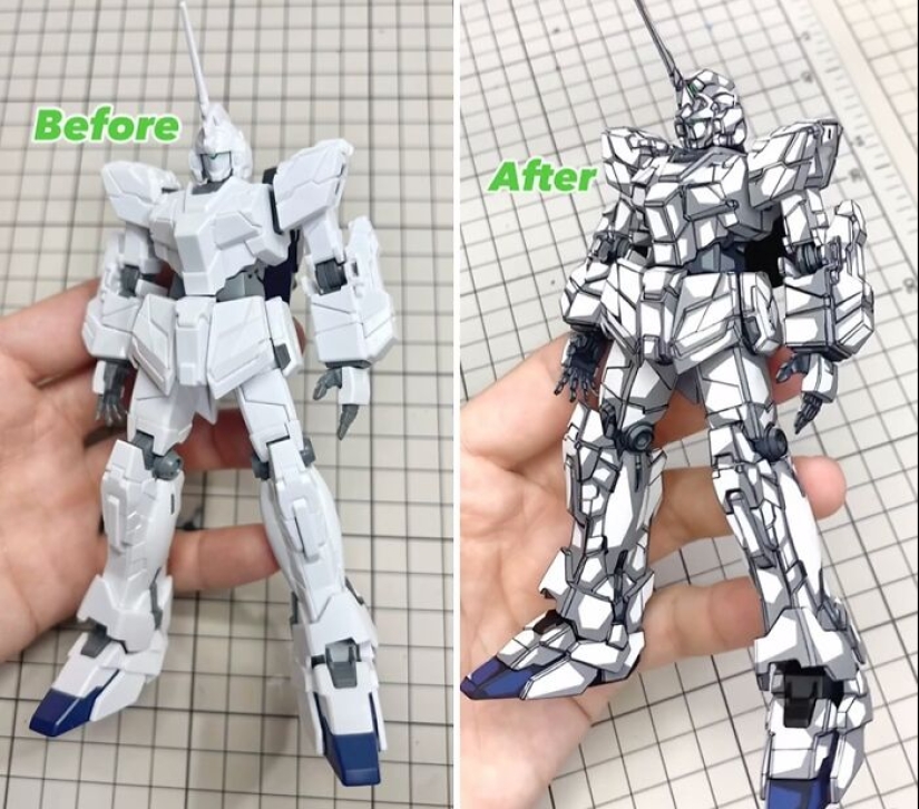 Artist Paints Over Gundam Action Figures To Make Them Look Like They’ve Stepped Straight Out Of An Anime Artist Paints Over Gundam Action Figures To Make Them Look Like They’ve Stepped Straight Out Of An Anime