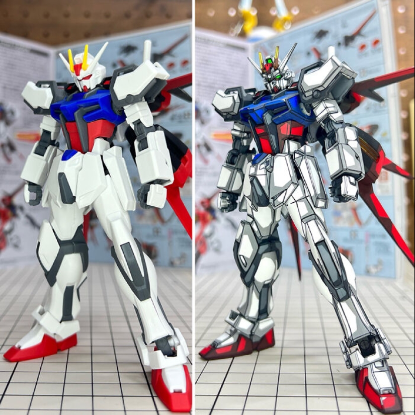 Artist Paints Over Gundam Action Figures To Make Them Look Like They’ve Stepped Straight Out Of An Anime Artist Paints Over Gundam Action Figures To Make Them Look Like They’ve Stepped Straight Out Of An Anime