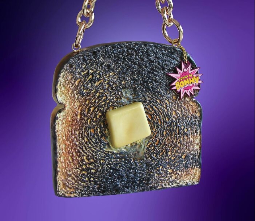 Artista creó 13 bolsos que parecen comida