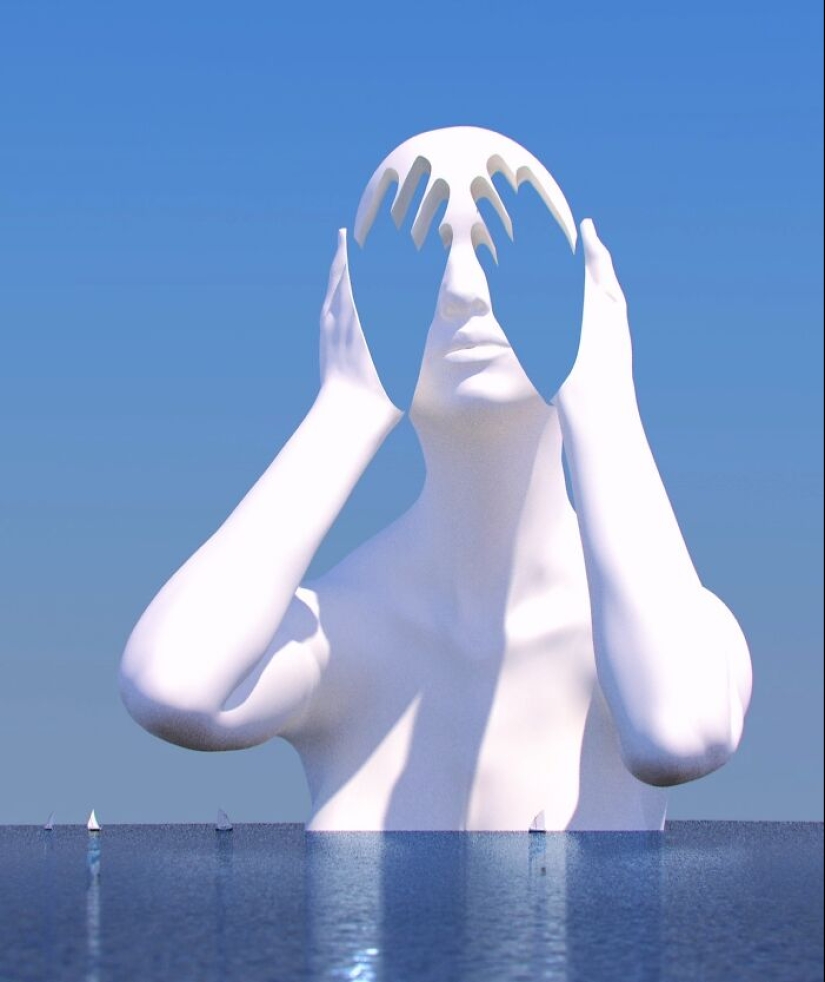Artista crea esculturas gigantes que podrían hacerte sentir como si estuvieras entrando en otro mundo