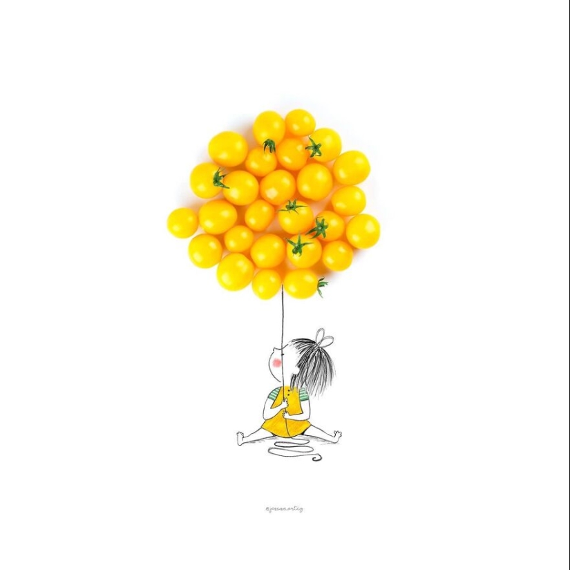 Artista da vida a 12 ilustraciones utilizando objetos cotidianos