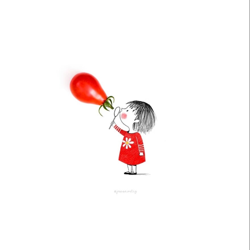 Artista da vida a 12 ilustraciones utilizando objetos cotidianos