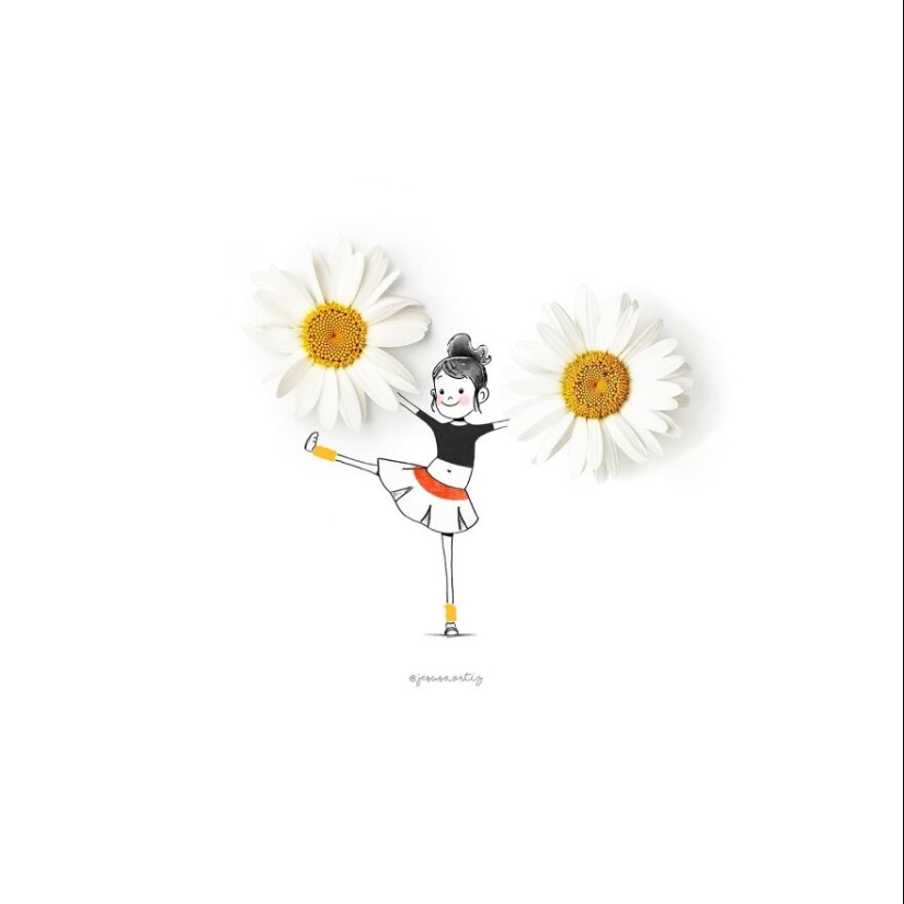 Artista da vida a 12 ilustraciones utilizando objetos cotidianos