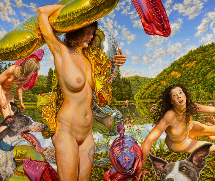 Artista Suzanne Martin y su gente desnuda de Eden Artista Suzanne Martin y su gente desnuda de Eden