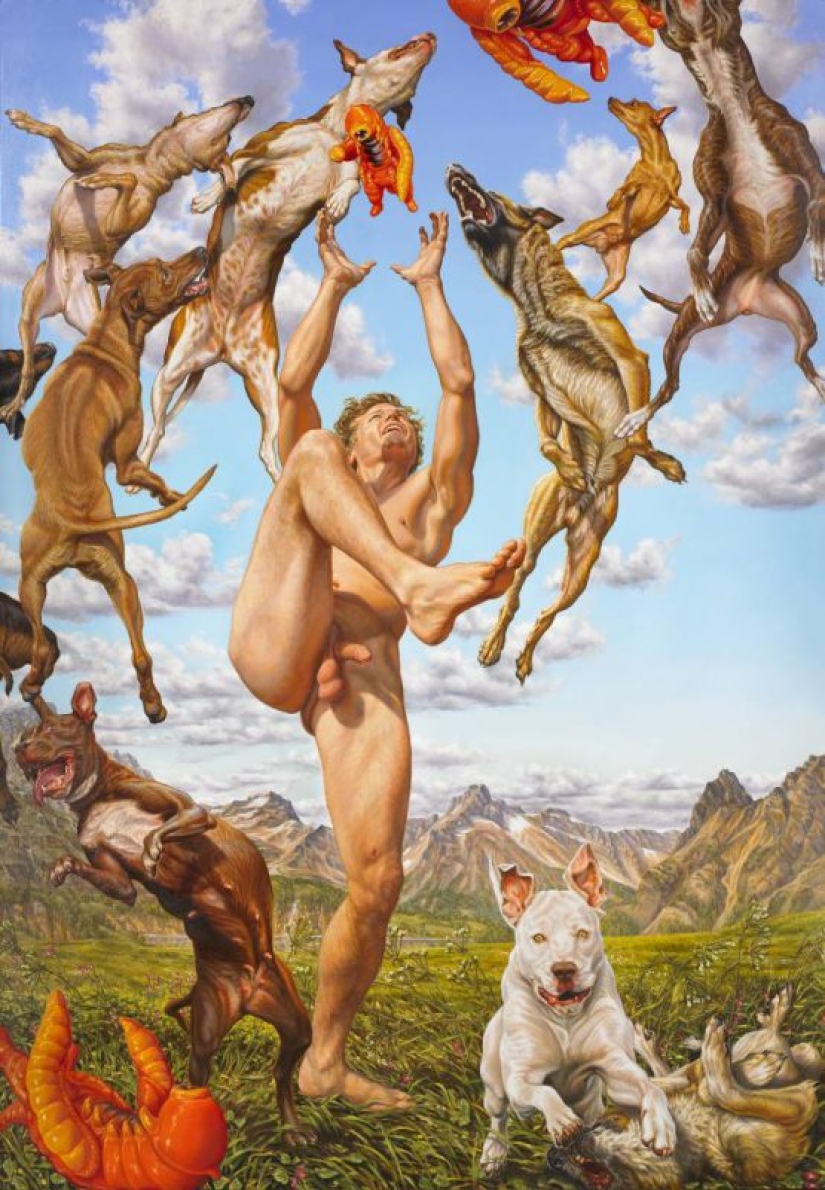 Artista Suzanne Martin y su gente desnuda de Eden Artista Suzanne Martin y su gente desnuda de Eden