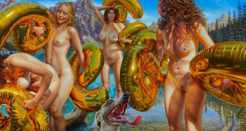 Artista Suzanne Martin y su gente desnuda de Eden Artista Suzanne Martin y su gente desnuda de Eden