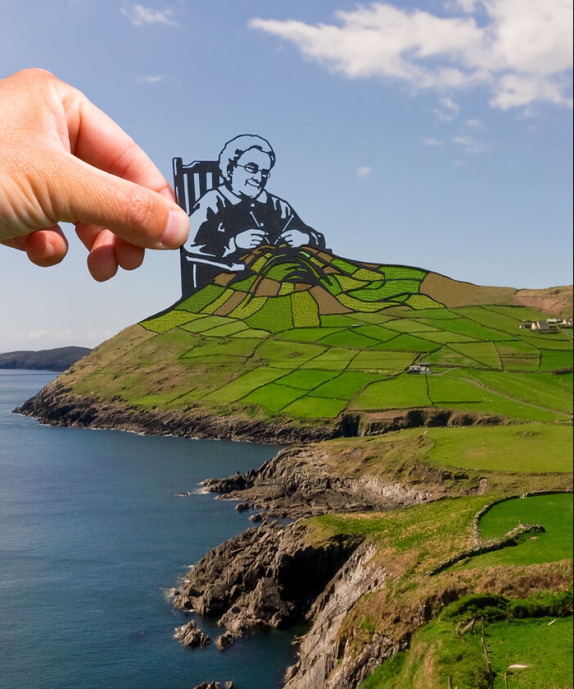 Artista transforma lugares emblemáticos con recortes de papel y crea una nueva historia