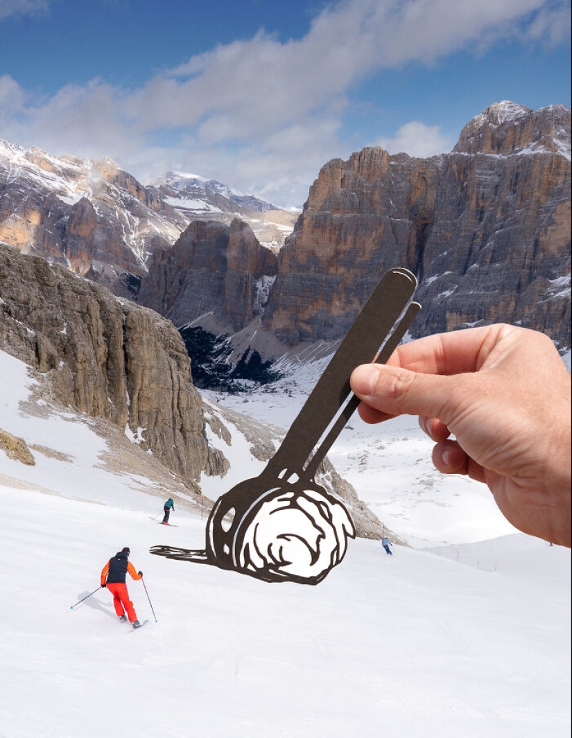 Artista transforma lugares emblemáticos con recortes de papel y crea una nueva historia