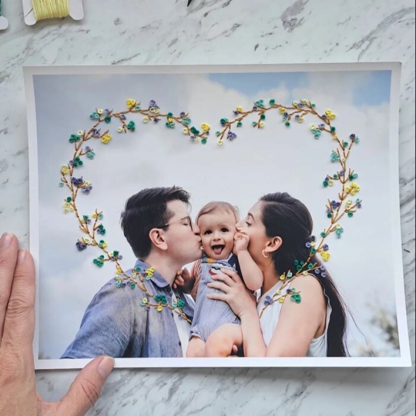 Artista transforma fotografías en vibrantes obras de arte bordándolas