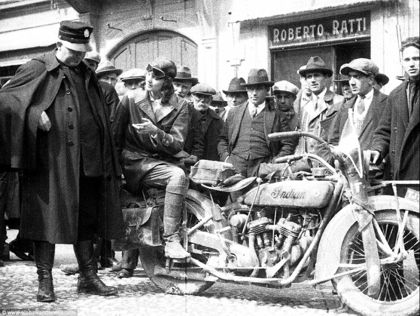 As a 16-year-old girl in the early XX century circled the globe by car