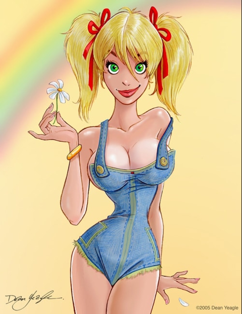Baby Mandy and her "father" - illustrator Dean Eagle
