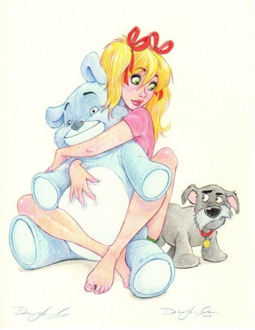 Bebé Mandy y su" padre " - ilustrador Dean Eagle