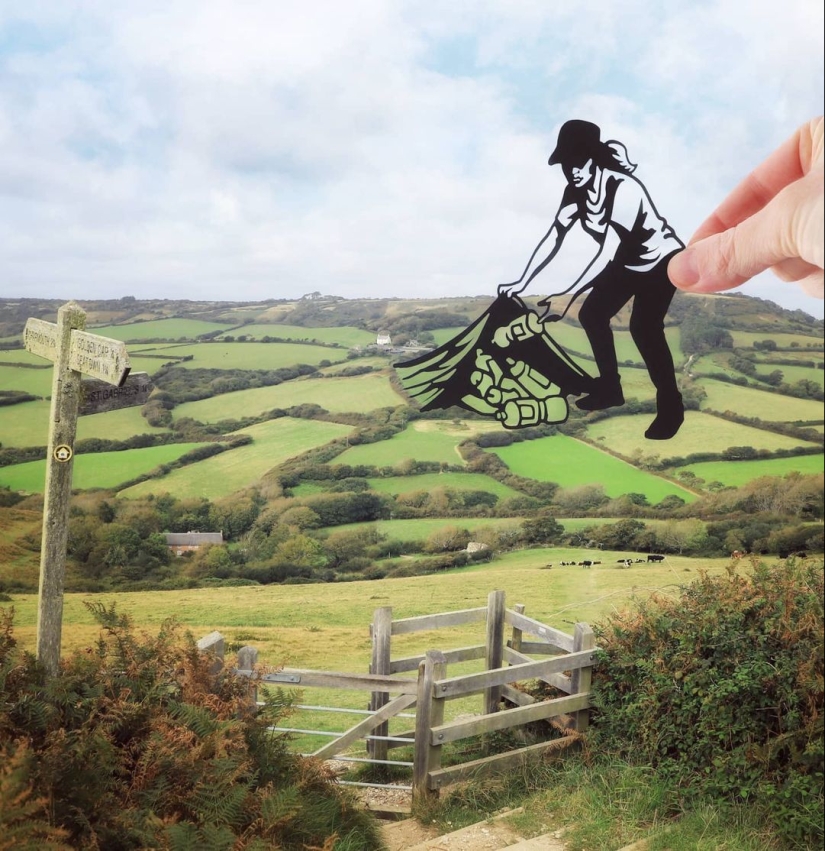 British photographer modifies famous landmarks with paper and scissors British photographer modifies famous landmarks with paper and scissors