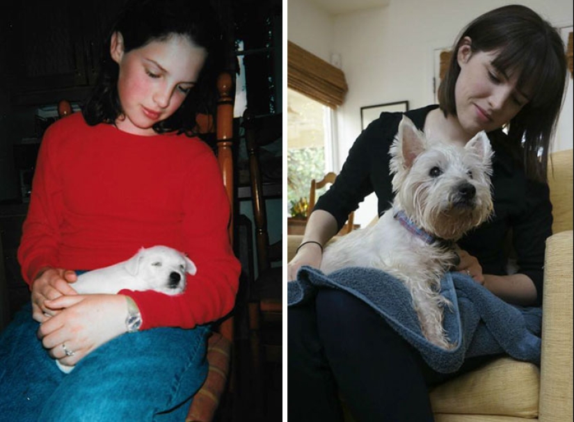 Crecidos juntos: Perros y sus dueños al comienzo de la amistad y después de muchos años