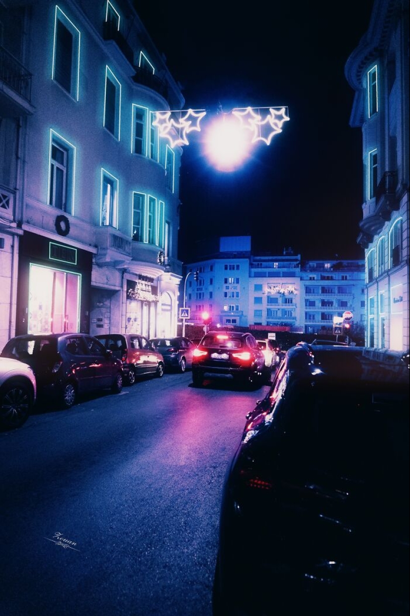 Cyberpunk Atenas 2124: Fotografía callejera nocturna por Zouan Kourtis