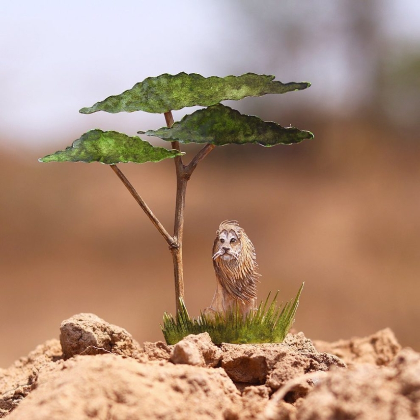 Desafío 1000 días-pequeños animales de papel de artistas de la India Desafío 1000 días-pequeños animales de papel de artistas de la India