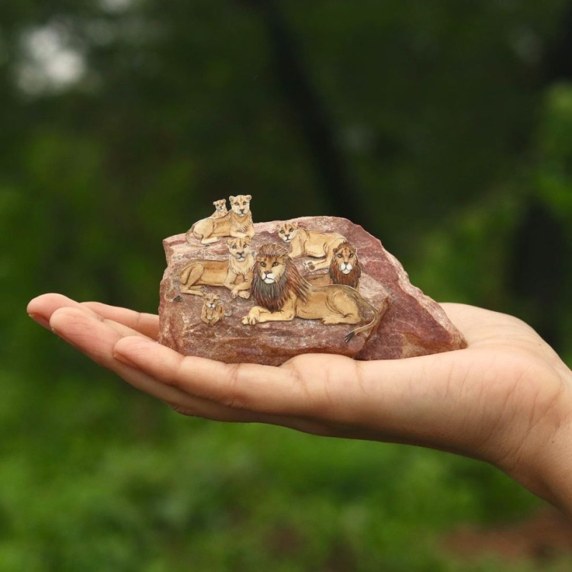 Desafío 1000 días-pequeños animales de papel de artistas de la India Desafío 1000 días-pequeños animales de papel de artistas de la India