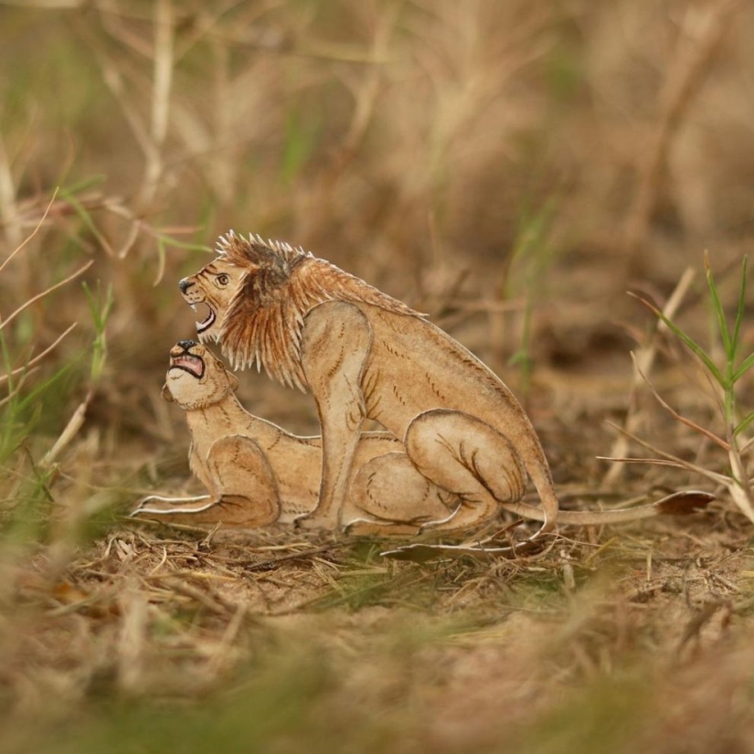 Desafío 1000 días-pequeños animales de papel de artistas de la India Desafío 1000 días-pequeños animales de papel de artistas de la India