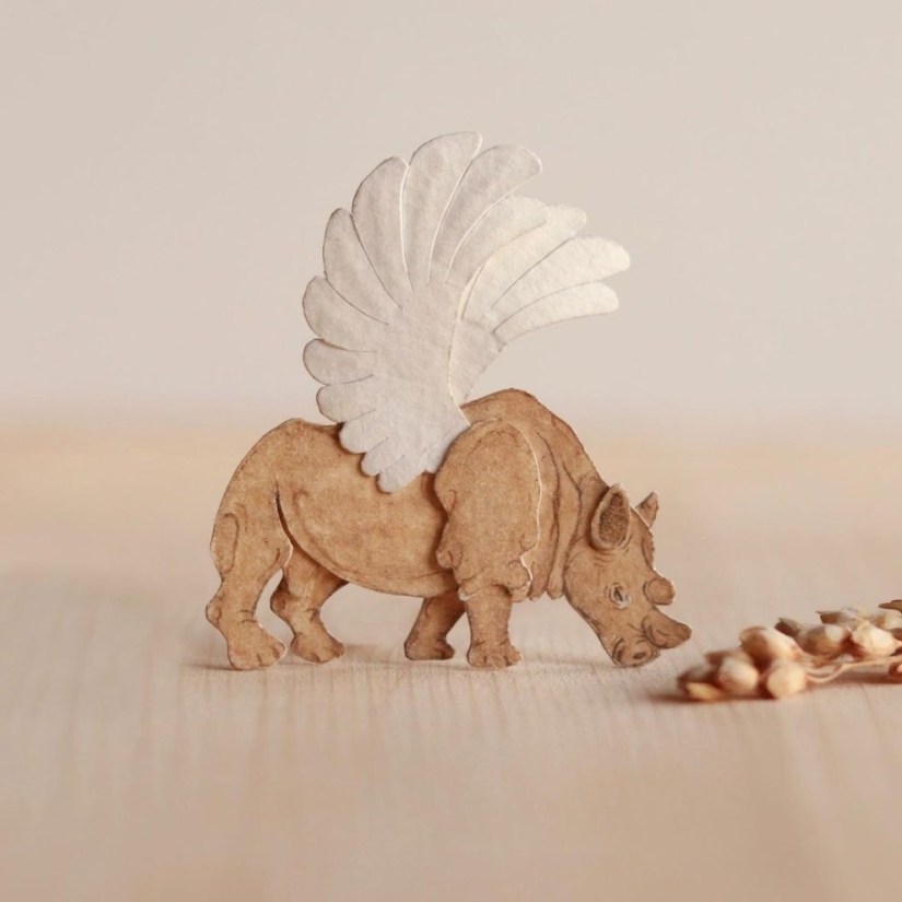 Desafío 1000 días-pequeños animales de papel de artistas de la India Desafío 1000 días-pequeños animales de papel de artistas de la India