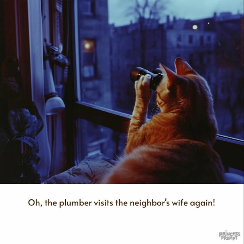 Divertida serie de gatos de Princess_Prompt que revela lo que hacen nuestros amigos peludos cuando nadie los mira