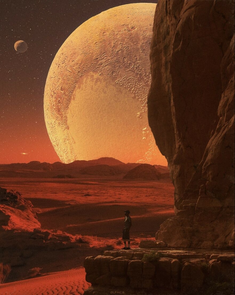 El artista LFHCS crea paisajes espectaculares donde la Tierra se encuentra con el universo