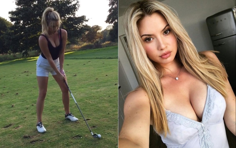En el campo de Golf de algunas belleza, o se parece a una rubia sexy Lucy Robson En el campo de Golf de algunas belleza, o se parece a una rubia sexy Lucy Robson