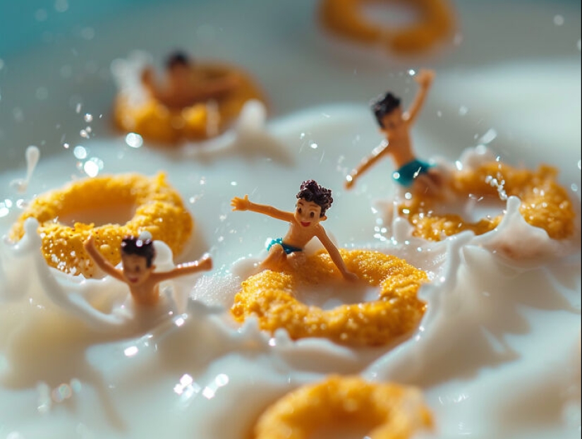 Encantadoras microaventuras: 10 imágenes que creé con IA de una galaxia alimentaria gigante