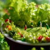 Encantadoras microaventuras: 10 imágenes que creé con IA de una galaxia alimentaria gigante