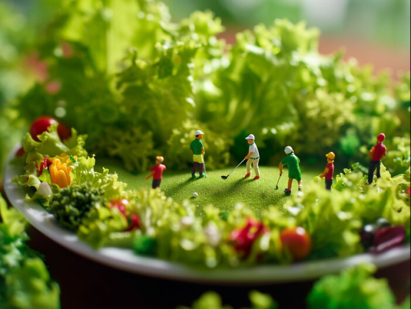 Encantadoras microaventuras: 10 imágenes que creé con IA de una galaxia alimentaria gigante