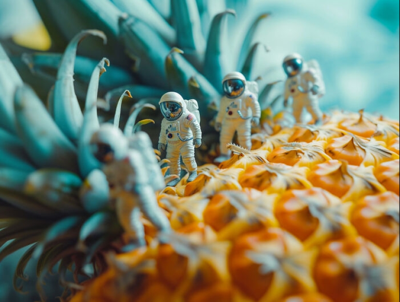 Encantadoras microaventuras: 10 imágenes que creé con IA de una galaxia alimentaria gigante