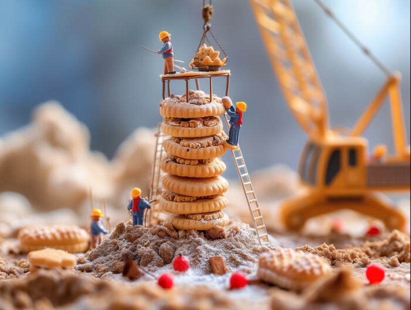 Enchanting Micro-Adventures: 10 Images That I Created With AI Of A Giant Food Galaxy