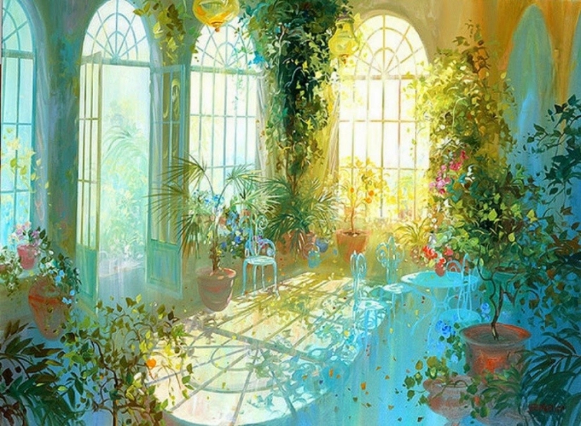 Este artista pinta cuadros con rayos de sol Este artista pinta cuadros con rayos de sol