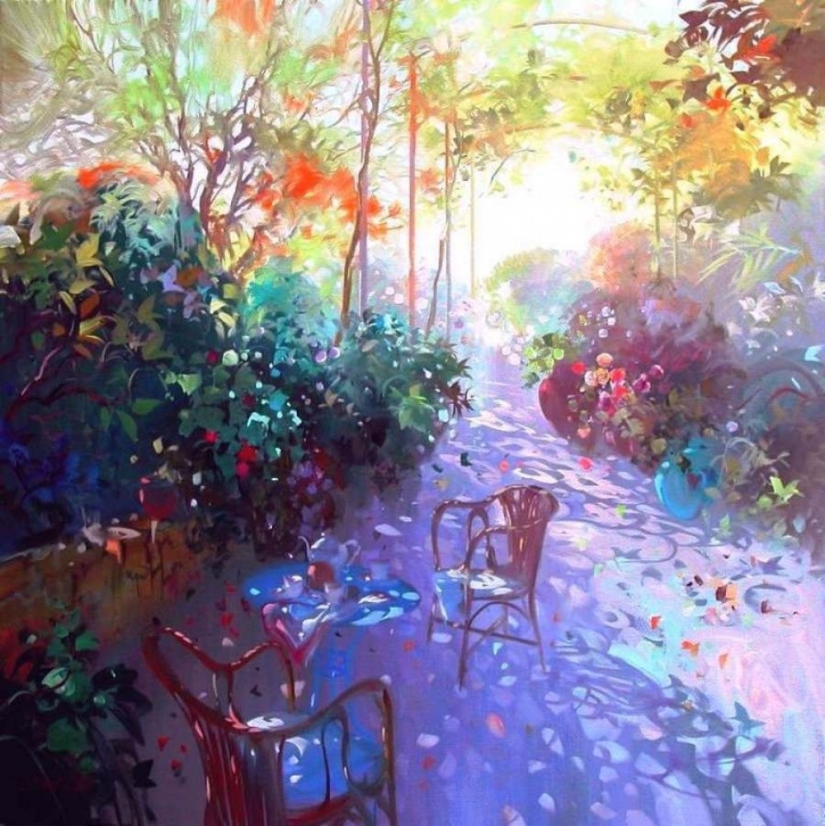 Este artista pinta cuadros con rayos de sol Este artista pinta cuadros con rayos de sol