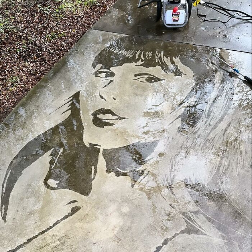 Este chico usó una lavadora a presión para crear arte en la calle, y aquí están sus 13 mejores obras