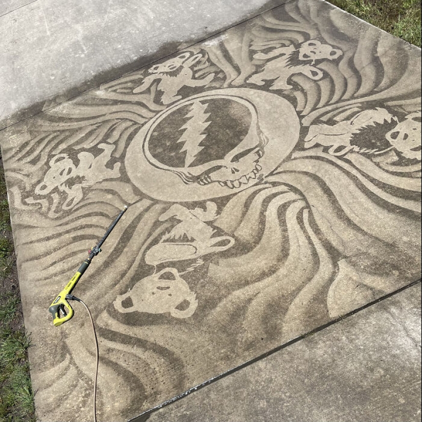 Este chico usó una lavadora a presión para crear arte en la calle, y aquí están sus 13 mejores obras