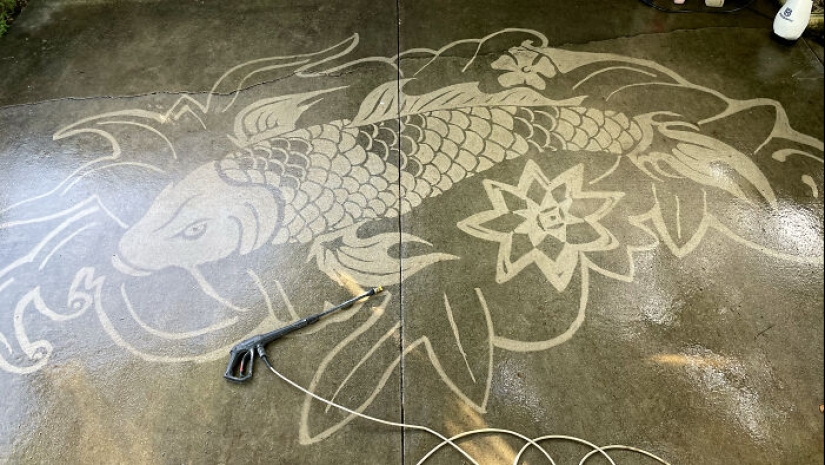Este chico usó una lavadora a presión para crear arte en la calle, y aquí están sus 13 mejores obras